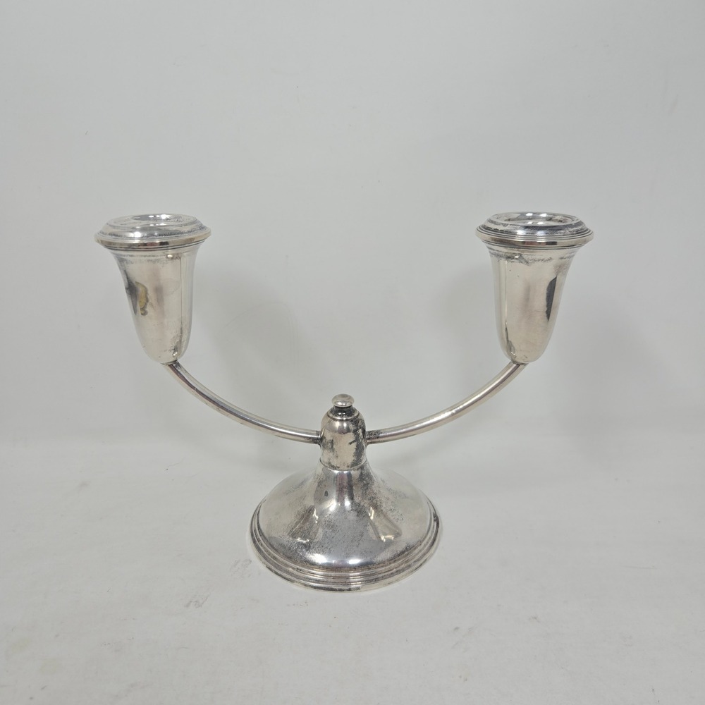 Empire Sterling Silver Weighted 2-Light Candelabra Candle Holder 832